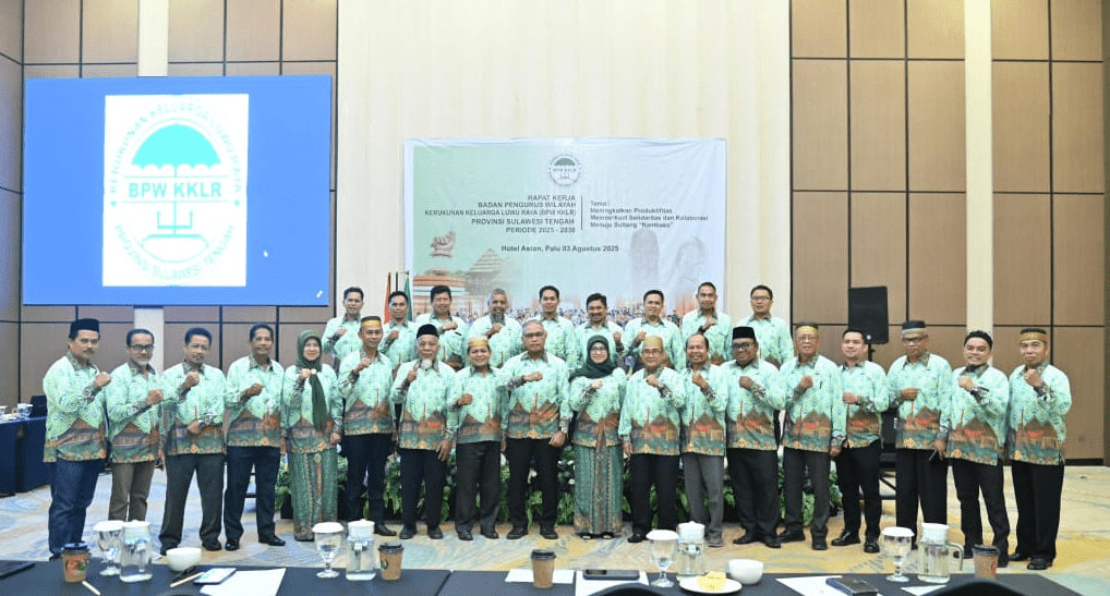 Rapat Kerja (Raker) Badan Pengurus Wilayah KKLR Sulteng periode 2025–2030 di Hotel Aston Palu, Ahad (3/8/2025).