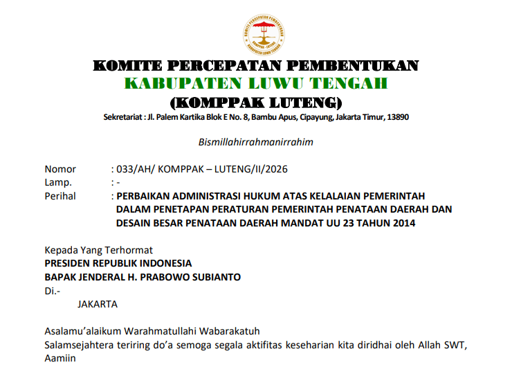 Kop Surat Komppak Luteng